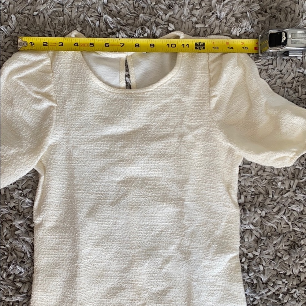 NWOT Zara Small White TEXTURED DRESS WITH VOLUME - Picture 11 of 15